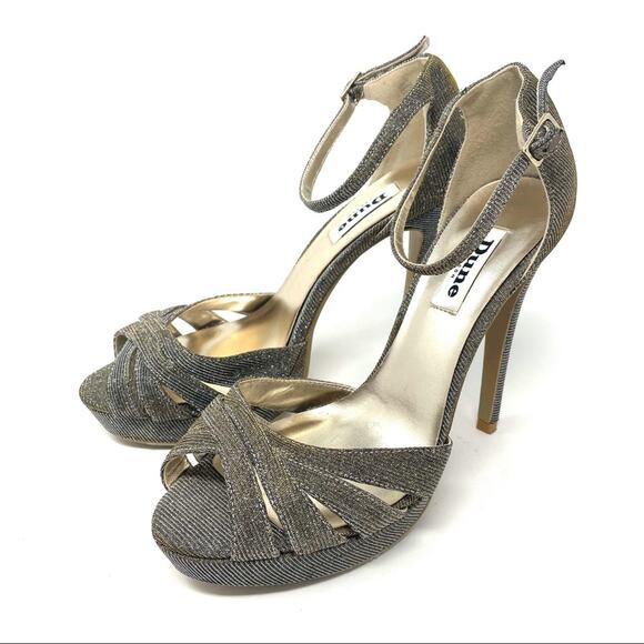 Dune London Platform Stiletto Open Toe Pumps Heels in Gold, Women’s Size 8 EU 39 - Picture 4 of 12